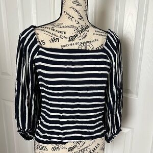 Striped Navy and White Women's Top